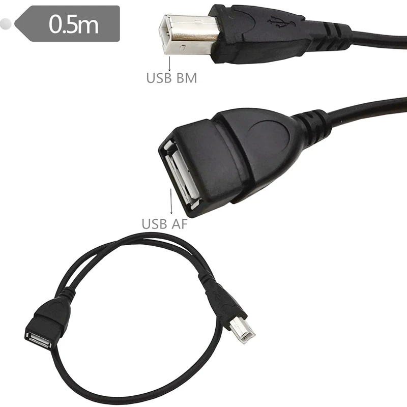 

Новый USB 2,0 Тип Женский к USB B Мужской Сканер Кабель USB для принтера принтер кабель-удлинитель адаптер 50 см