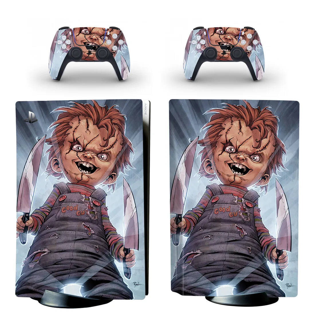 

Chucky PS5 Disc Skin Sticker for Playstation 5 Console & 2 Controllers Decal Vinyl Protective Disk Skins Cover