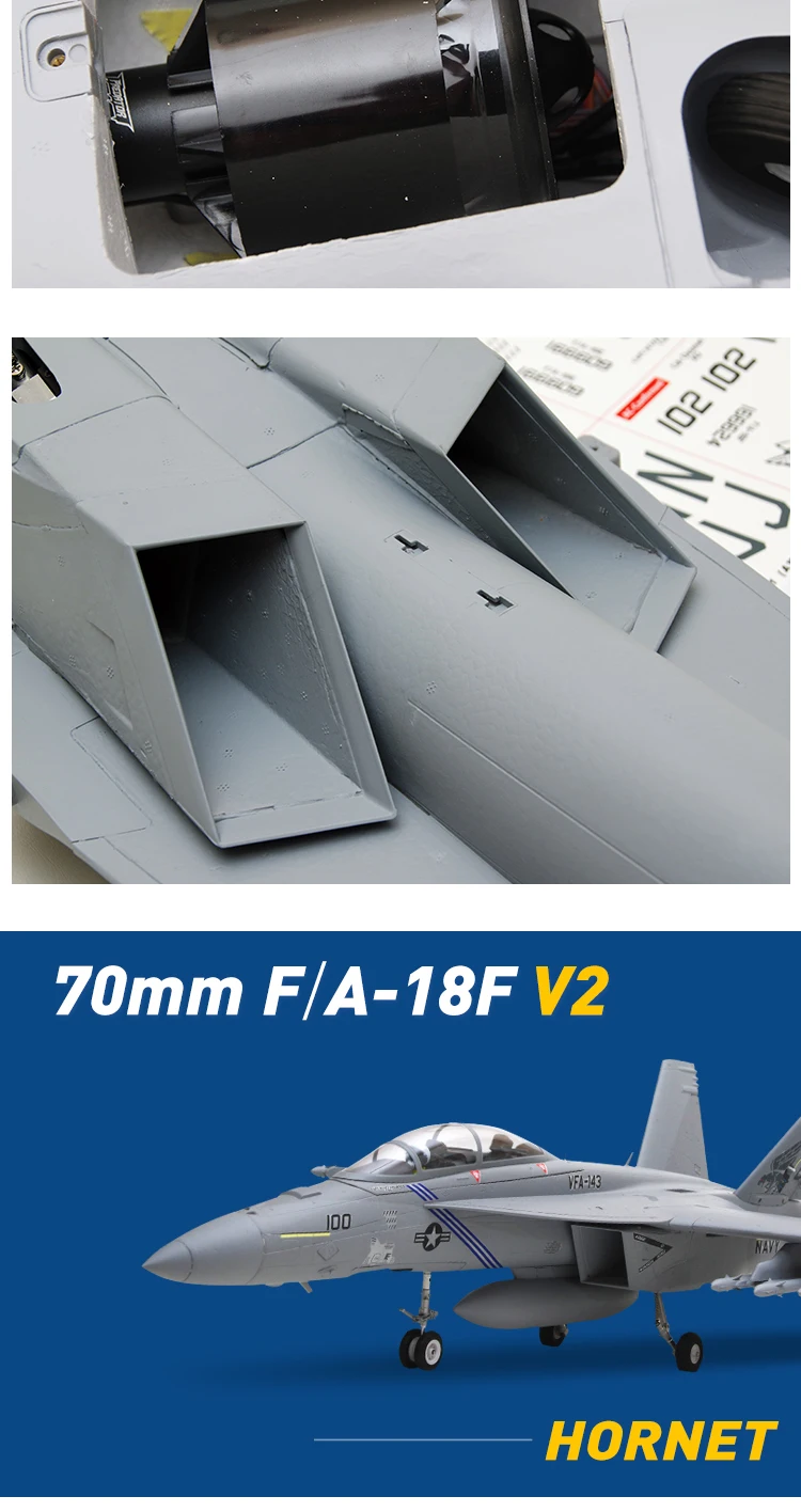 Радиоуправляемый самолет FMS F/A-18F F18 Super Hornet V2 70 мм воздуховод вентилятор EDF струйная шкала модель самолета PNP 6S 6CH с створками