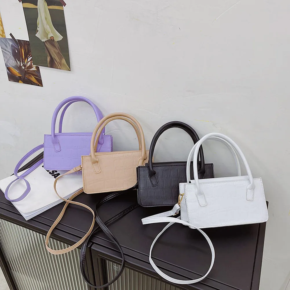 

Винтажная женская сумка-мессенджер через плечо из искусственной кожи с каменным узором, повседневная дамская сумочка