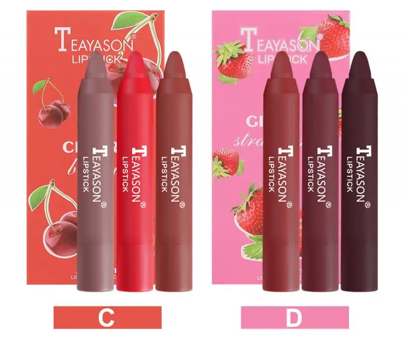 Матовый карандаш для губ 3 шт./компл. водостойкая прочная Профессиональная помада