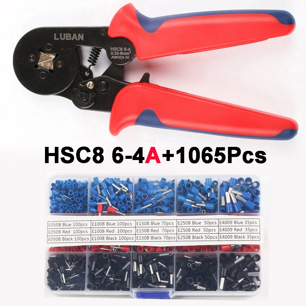 HSC8 6-4B 6-4A мини-зажимной инструмент обжимные плоскогубцы 0,25-6 мм2 терминалы обжимные инструменты Мультитулы руки plierstube иглы терминалы - Цвет: 6-4A 1065