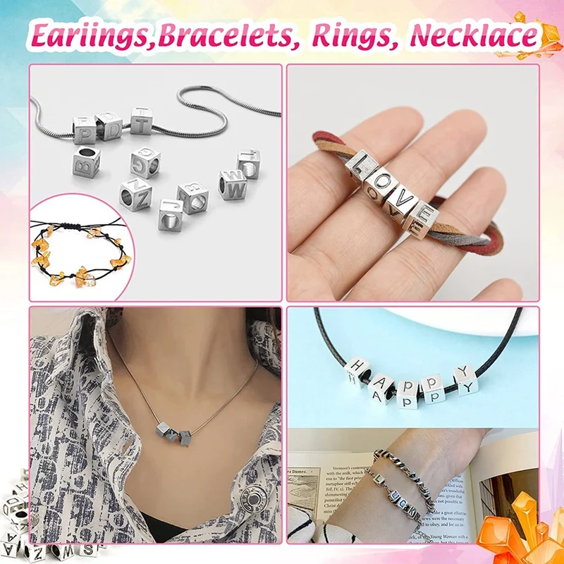Making Kit Withgemstone DIY Earring Supplies With Letter Beads Friendship Bracelet Pendants Charms For |