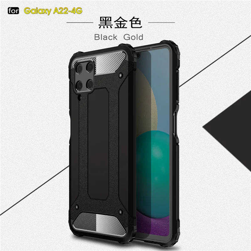 For Samsung Galaxy A22 Case Bumper PC Shockproof Hard Armor Case For Samsung A22 Cover For Samsung A02S A52 A72 A22 A 22 Fundas