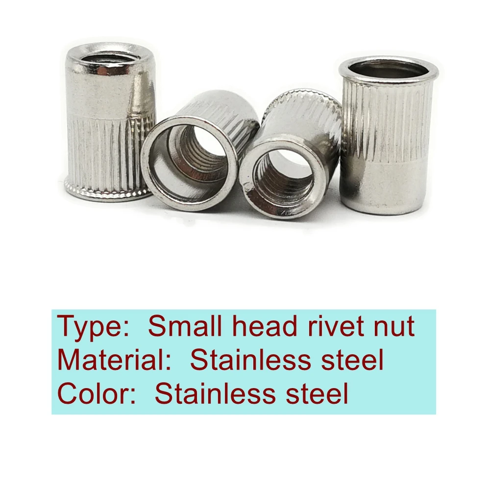 50pcs NUTW-00239 SUS304 Reduce Head Hex Rivet Nut Stainless Steel M4 M5 M6 M8 M10 Insert Nut Blind Rivet Small Head - Size: M4 50pcs NUTW-00239 SUS304 Reduce Head Hex Rivet Nut Stainless Steel M4 M5 M6 M8 M10 Insert Nut Blind Rivet Small Head - Size: M4