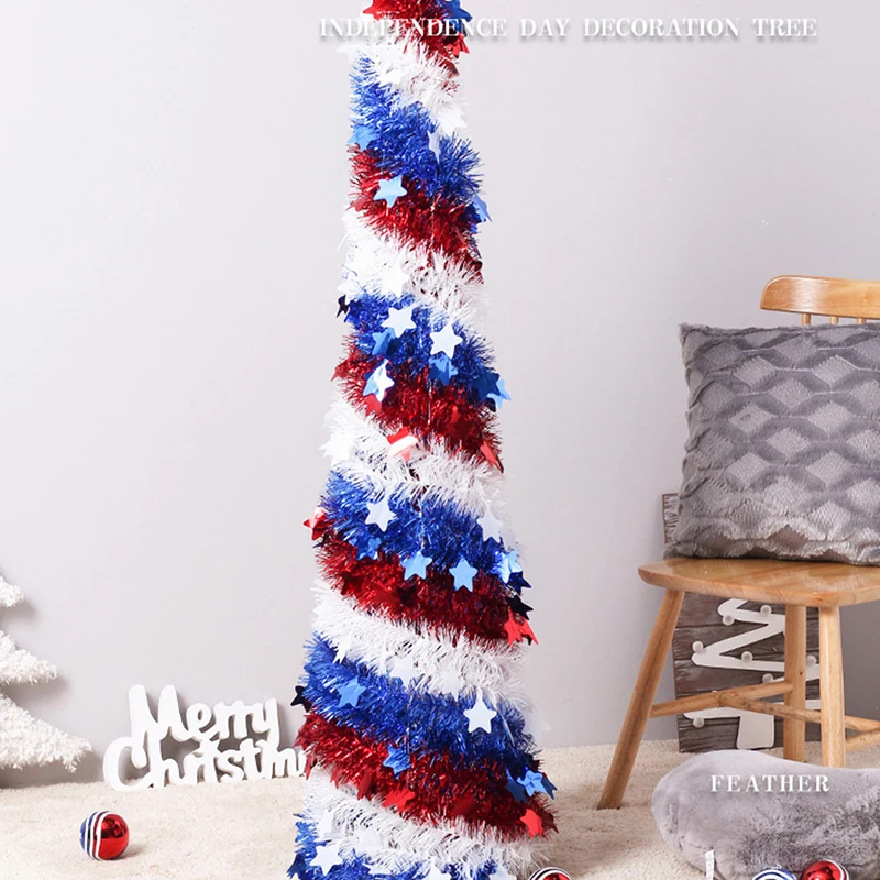 

150cm Independence Day Flag Color Matching Retractable Tree Shopping Mall Family Christmas Birthday Party Decoration Supplies