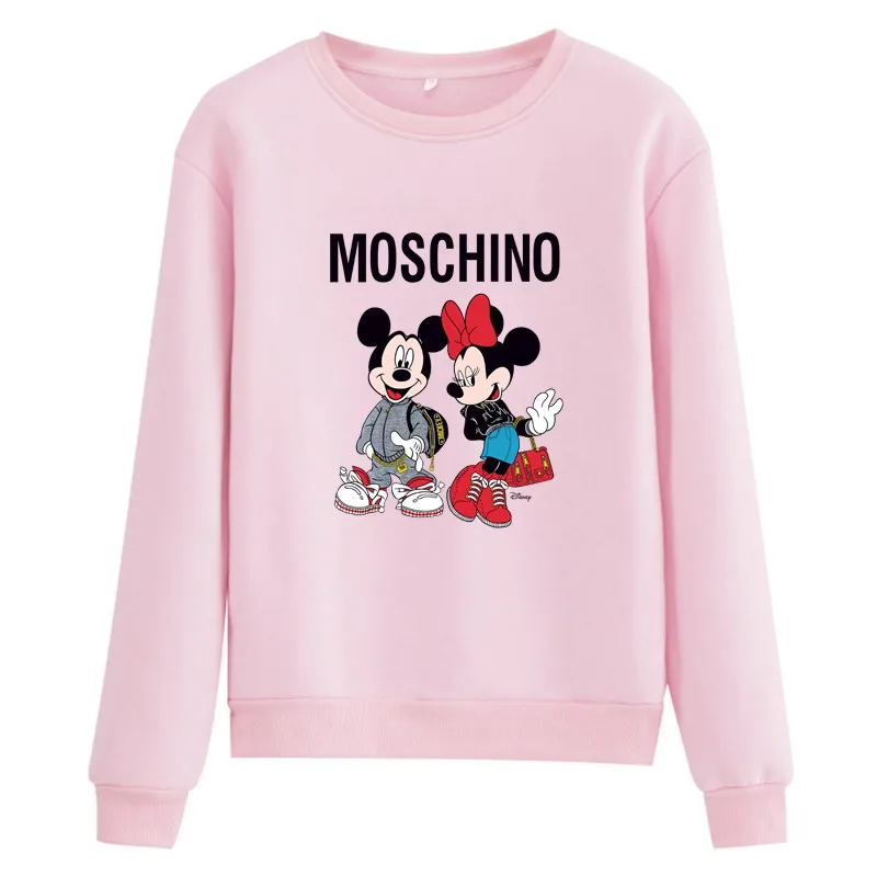 

Disney Anime Mickey Mouse Minnie Mouse Couple Sweatshirts Woman Man Vintage Long Sleeve Streetwear Women Sweatshirt Fall Winter