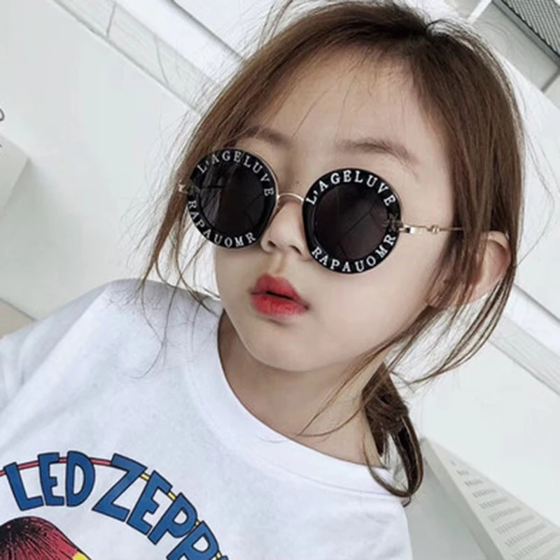 

Child 2019 NEW designer Round Frame Sunglasses Kids Gold bee Children Glasses UV400 Baby Summer Eyeglasses Cute Girl Eyewear