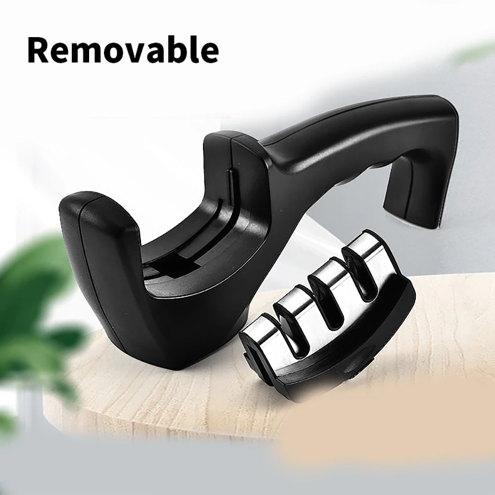 

Knife Sharpener Three Stage Tungsten Steel Ceramic Multi Function Kitchen Tool