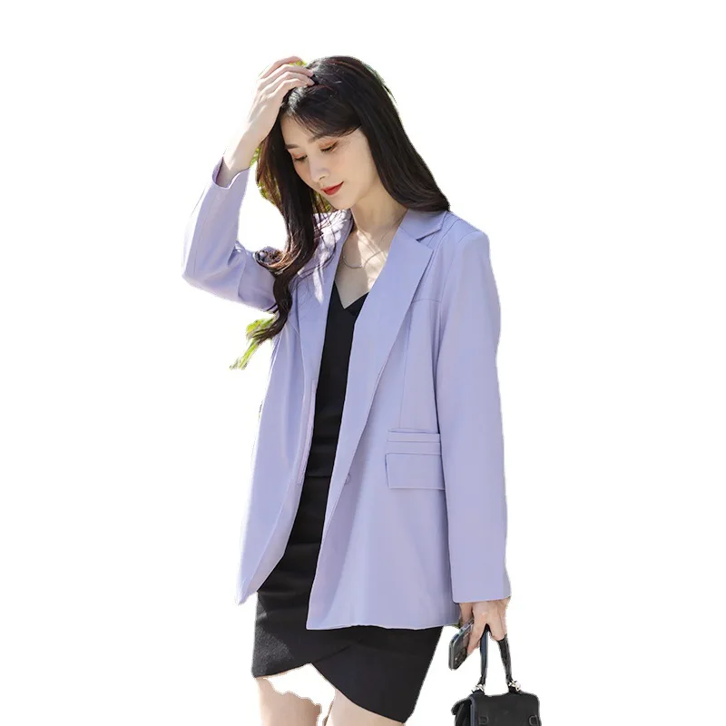 

2021 Spring Autumn womens blazer suit Chic Tops Korean Elegant Office Outerwear Stylish loose oversize solid color jacket