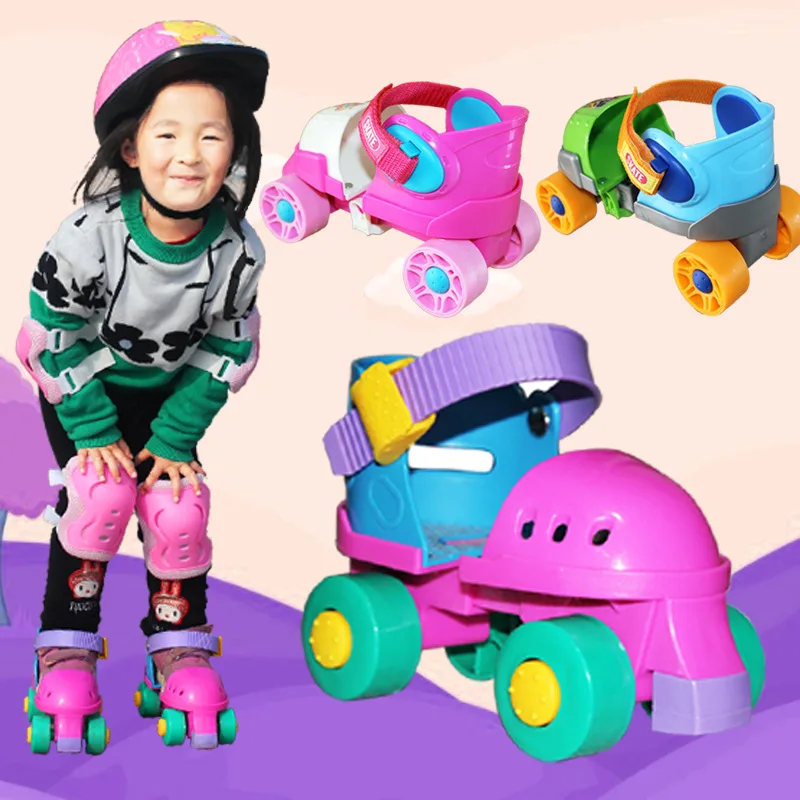 Роликовые коньки для детей двухрядные регулируемые на 4 колесах европейские