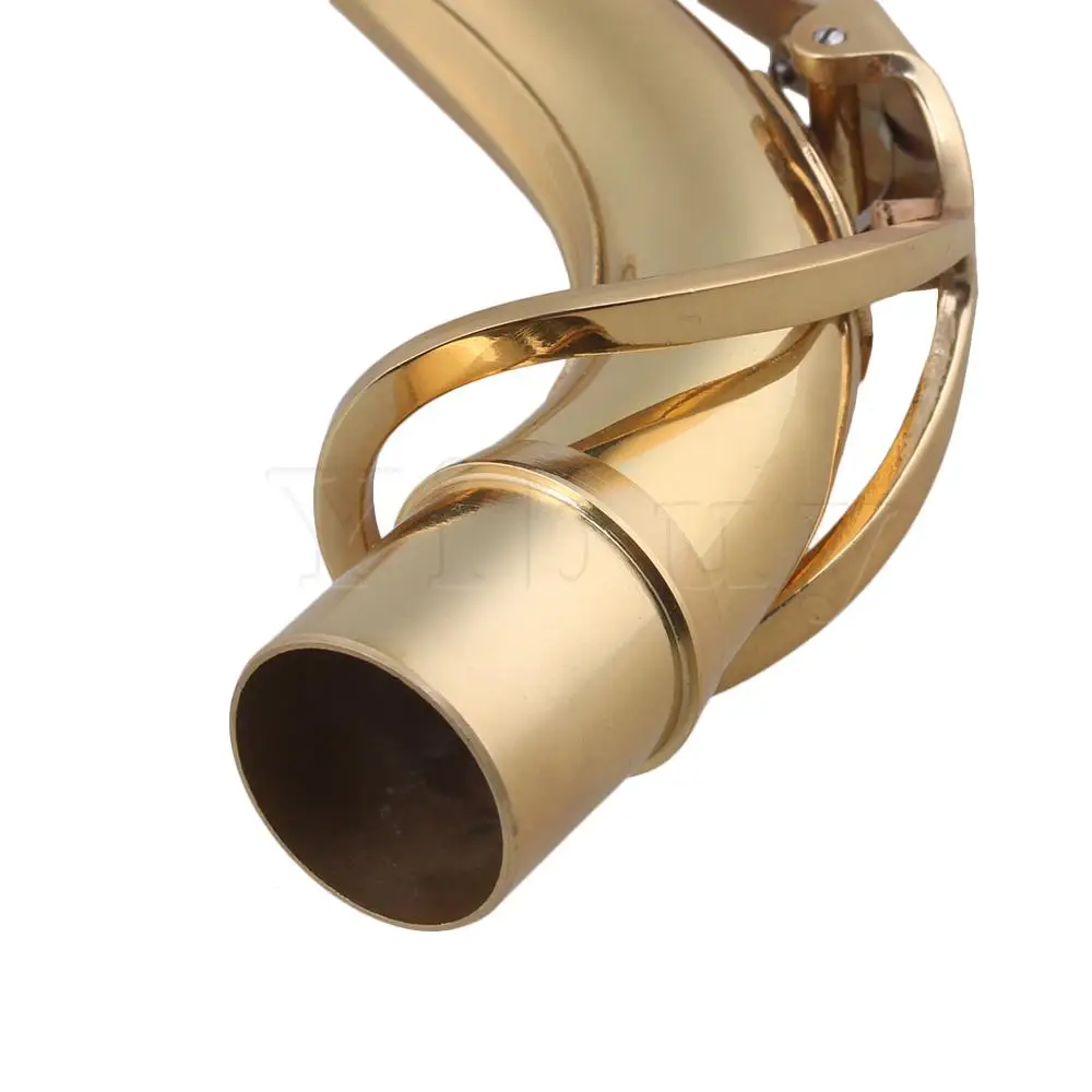 Yibuy 160x25 мм Золотой латунный материал альт Sax локоть сопло для шеи трубка саксофон