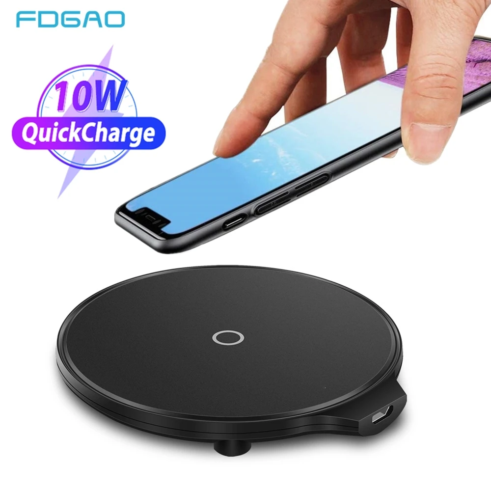 Беспроводное зарядное устройство FDGAO 10 Вт для iPhone SE2 11 Pro XS Max XR X 8 Airpods USB Qi Быстрая