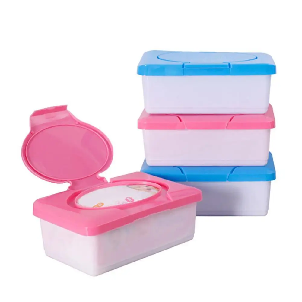 

Wet Tissue Storage Box Plastic Case Home Car Office Wipes Holder with Buckle Lid