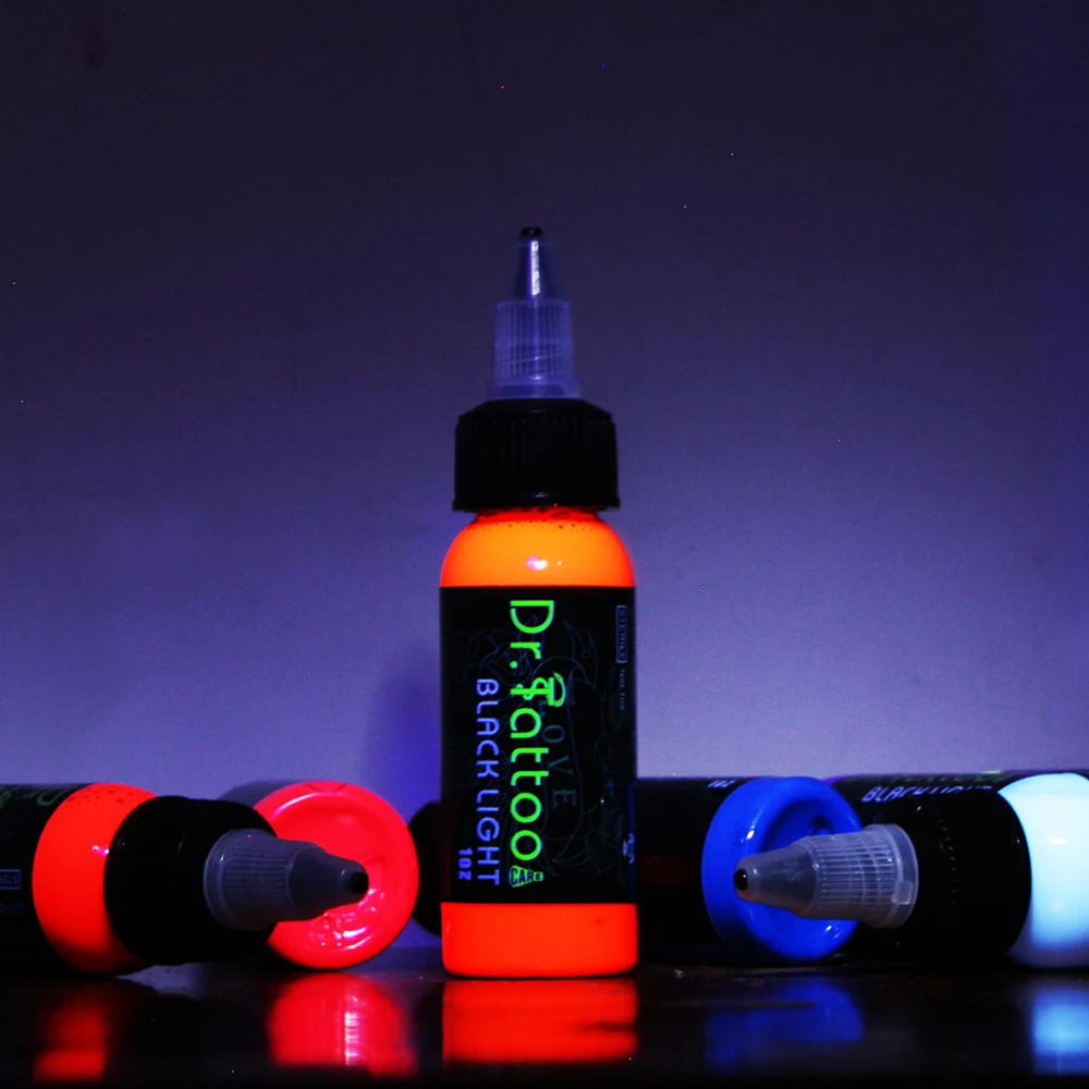 Бесплатная доставка 6 цветов набор чернил для УФ светильник татуировок чернила