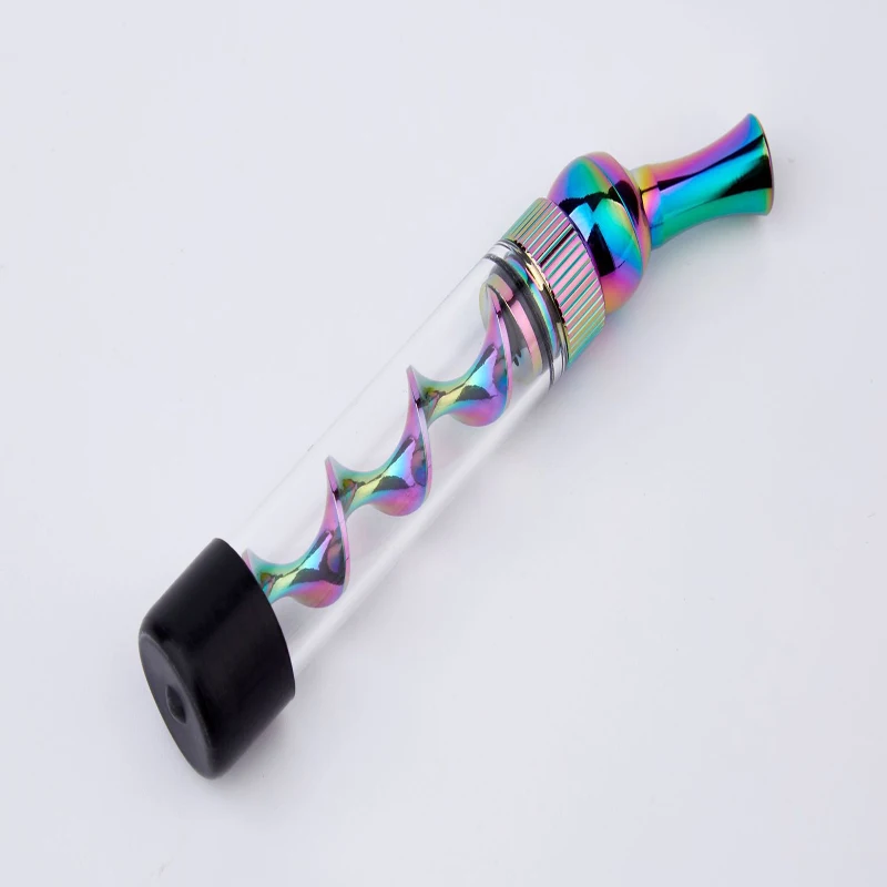 G090-colorful Аксессуары для сигарет машинка для скручивания табака Мини Стеклянная трубка аксессуары для курения креативная Мода плоский держатель для табака - Цвет: G090-colorful