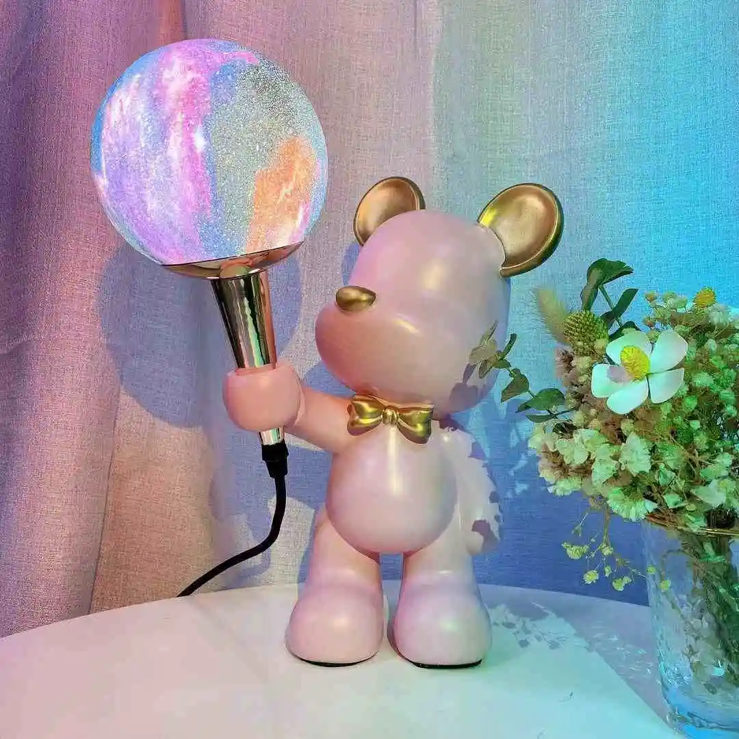 Детский подарок на день рождения милый медведь настольная лампа прикроватный