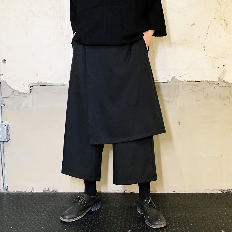 Брюки мужские с широкими штанинами простые повседневные свободные штаны