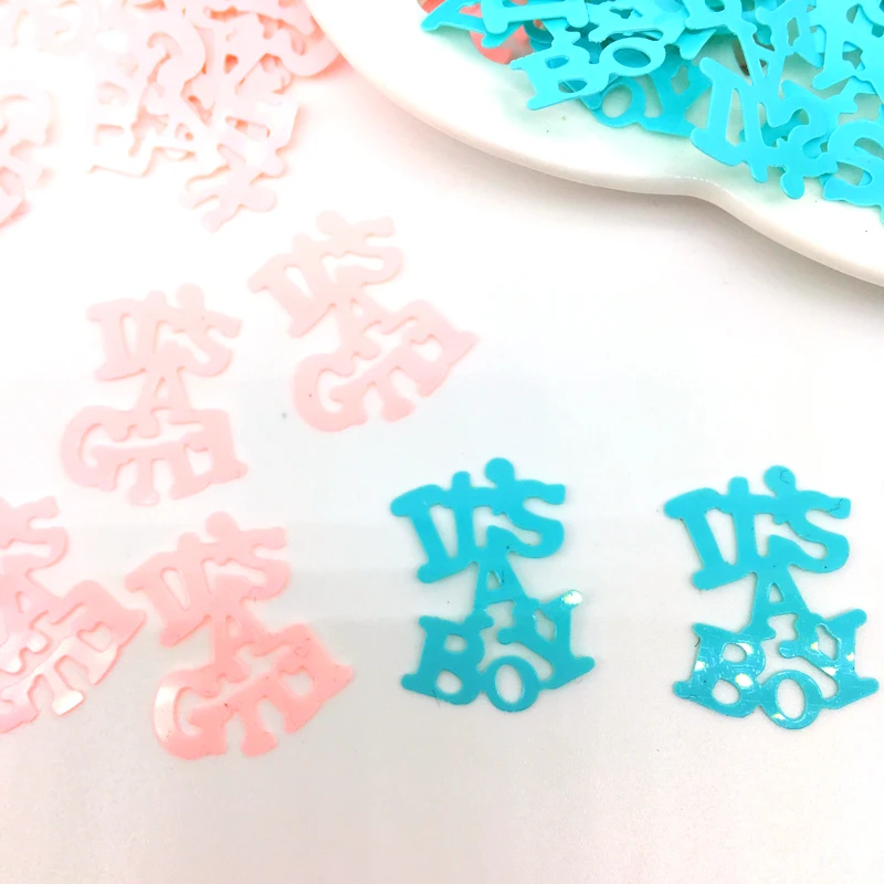 It's A Boy конфетти розовый синий Конфетти Для крестины вечеринки It Is Girl Baby Shower