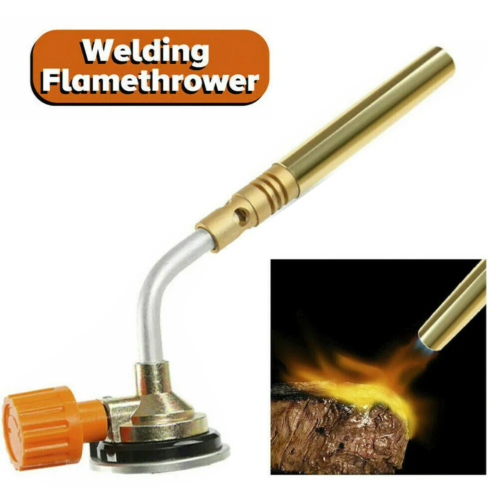 

BUTANE GAS 1300℃ BLOW TORCH FLAMETHROWER BURNER HOME CAMPING WELDING BBQ TOOL For Cooking Welding, Brazing