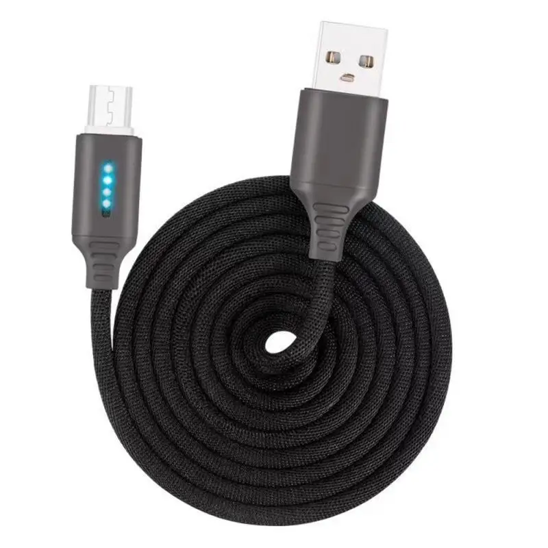 1M Smart USB Type C Charging Cable Zinc Alloy Automatic Disconnect LED Lighting Nylon Braided Line for Android | Электроника
