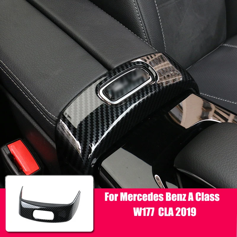 

1 шт. для Mercedes Benz A Class W177 2019 2020 аксессуары из углеродного волокна стиль ABS защита центральной консоли автомобиля рамка отделка