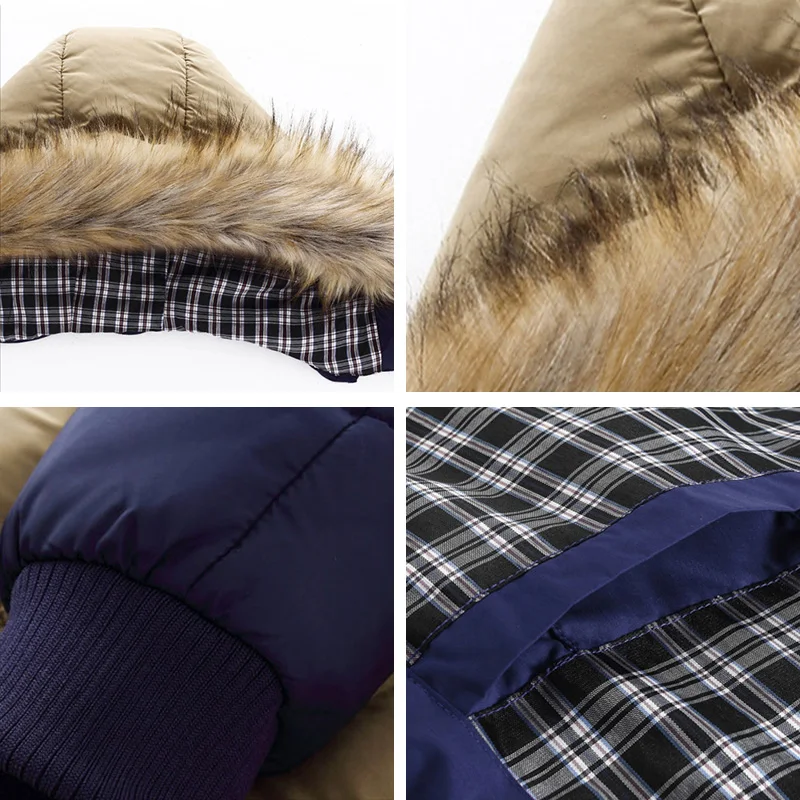 UAICESTAR Winter Jacket Men Hooded Parkas Thick Warm Casual Color Matching Windproof Jacket Coat Plus Size S- 7XL Men's Clothing