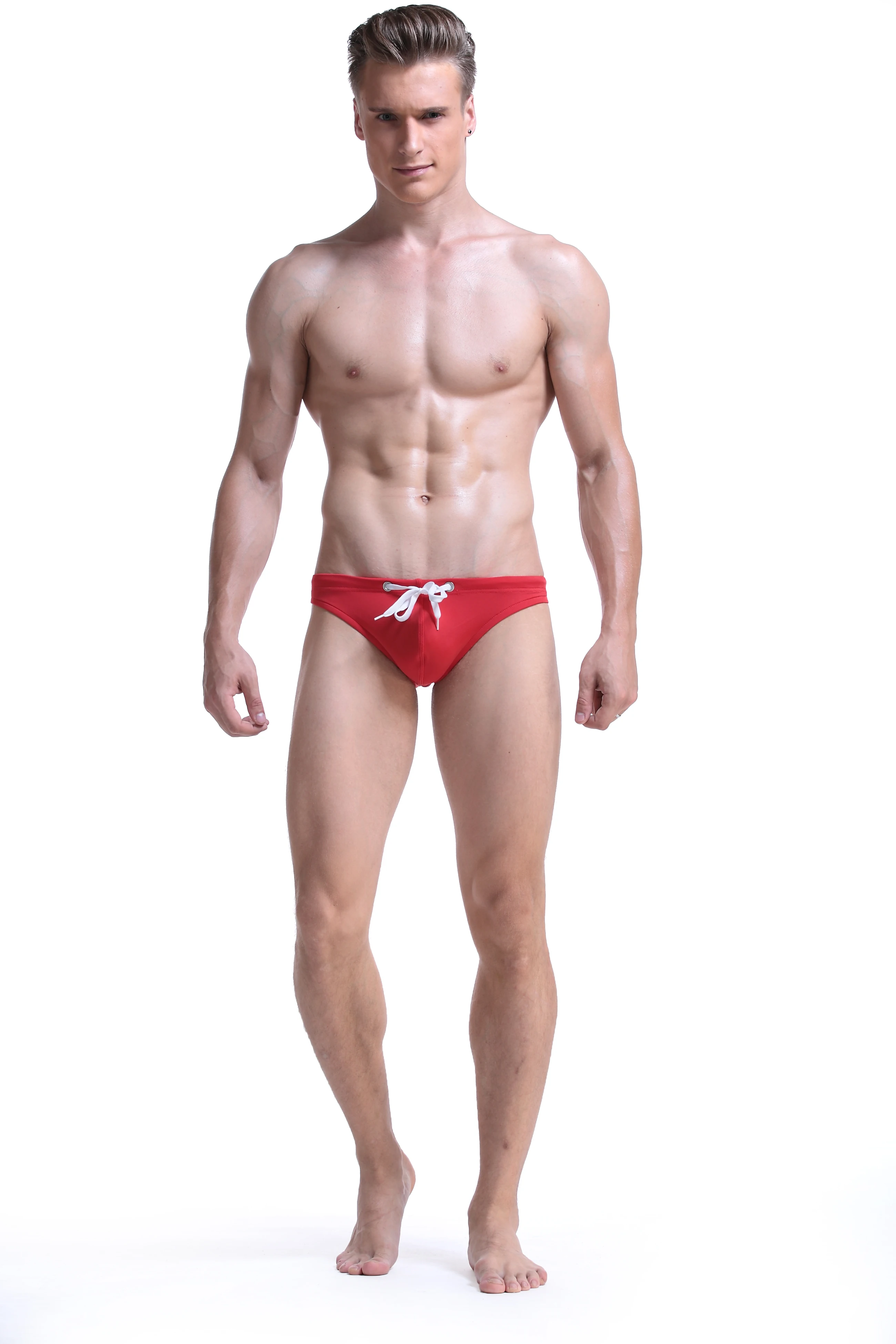 

Sexy Swim Trunks Men's Swimsuit New Swimming Briefs Triangle Mens Bikini Swimwear Beach Bathing Suit Non-slip Waist Ties Shorts