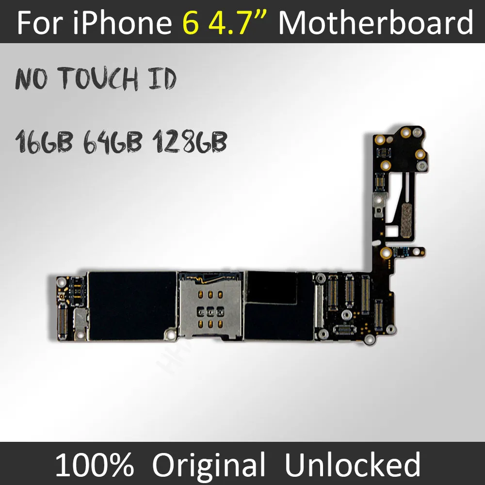 Оригинальная разблокированная материнская плата для iphone 6 без Touch ID, материнская плата для iphone 6, 16 ГБ/32 ГБ/64 Гб/128 ГБ