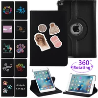 for apple ipad mini 1 2 3 7 9 inch 360 degree rotating stand tablet cover for ipad mini 4 5 cute foot prints pattern cover case