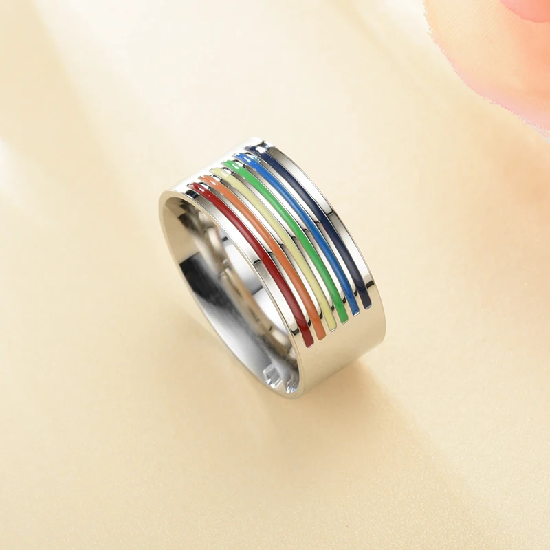 2020 кольцо Радужное гордости из нержавеющей стали мужские ювелирные изделия
