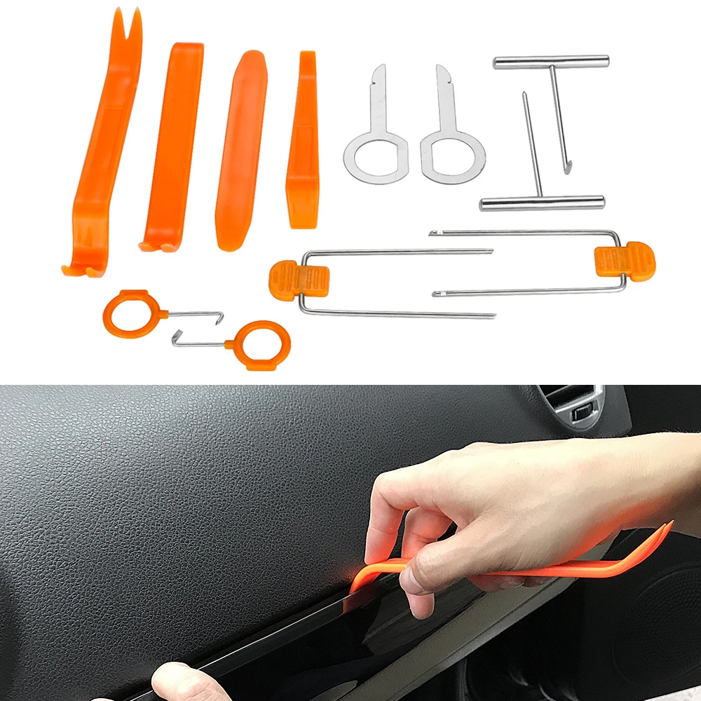 

12pcs/set Car Clip Panel Radio Removal Tools Auto Interior Disassembly Tools Set for BMW E46 E90 F10 E60 Ford Focus Accessories