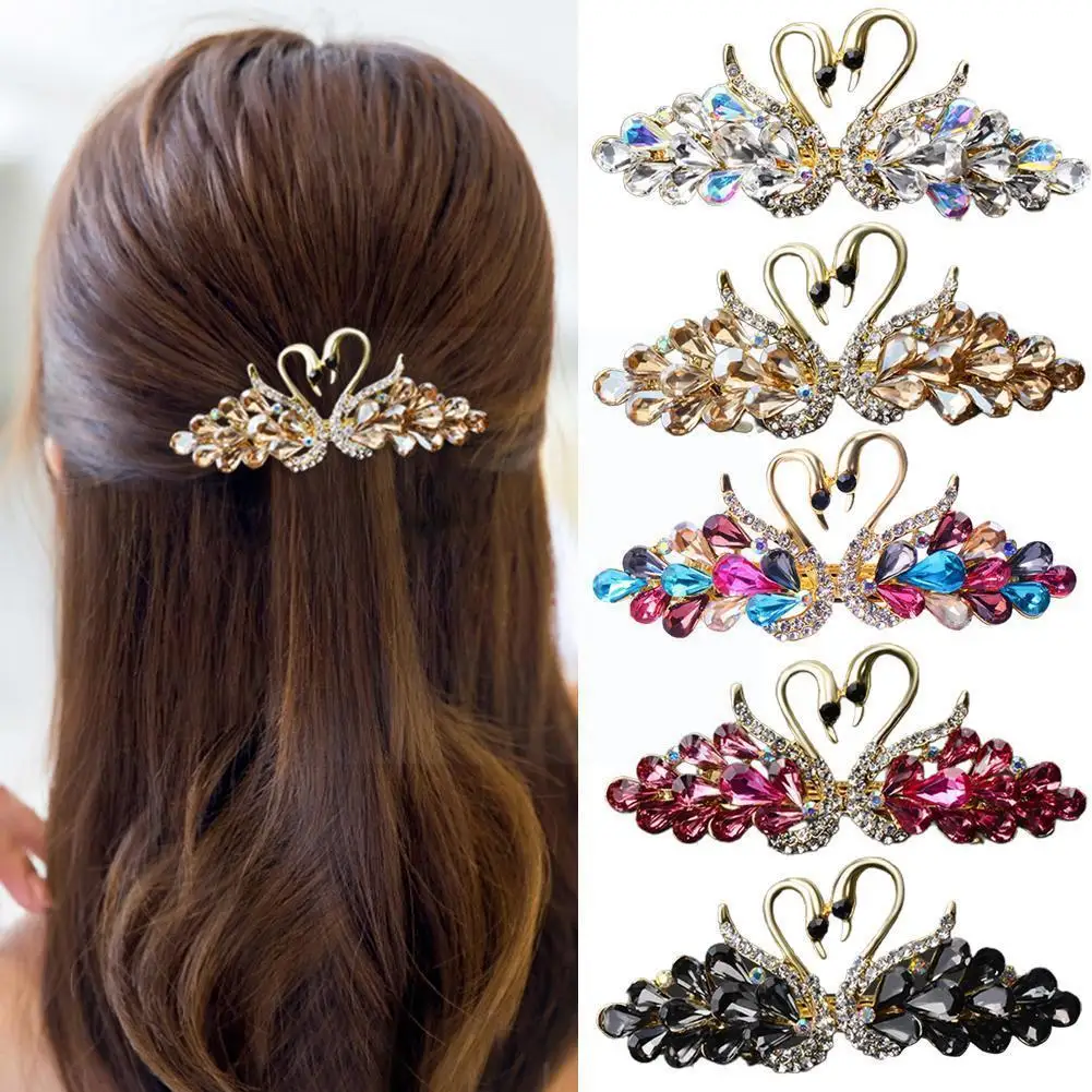 

Double Swan Lady Hairpin Small Fashion Hairpin Top New Clip Hair Accessories Ponytail Headdress Korean Clip Back 2021 Half Y1U4