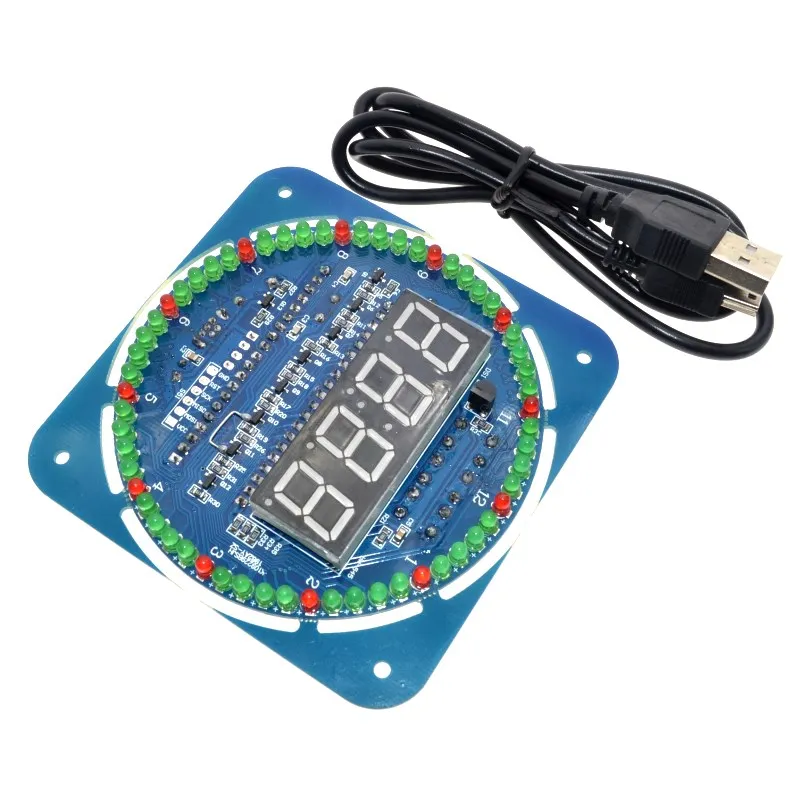 WAVGAT DS1302 вращающийся цифровой светодиодный Дисплей модуль GSM сигнализация электронные цифровые часы светодиодный Температура Дисплей 5V