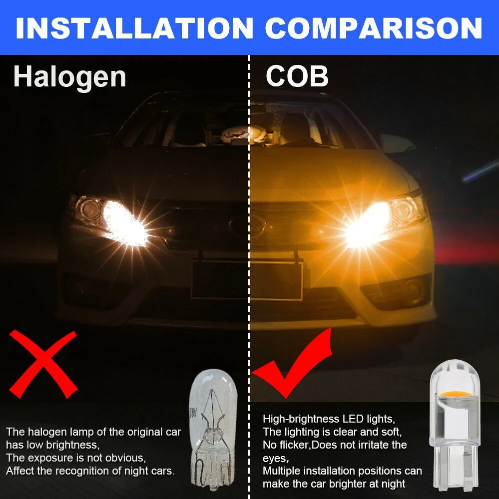 

Map Car Interior Light Reading Replacement T10 Yellow 12V 168 194 Bulb