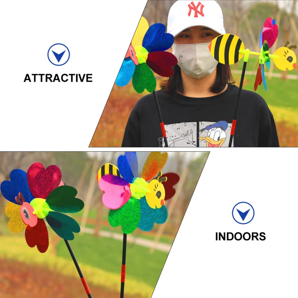 

5pcs Colorful Windmill Wind Bees Windmill Yard Decorations