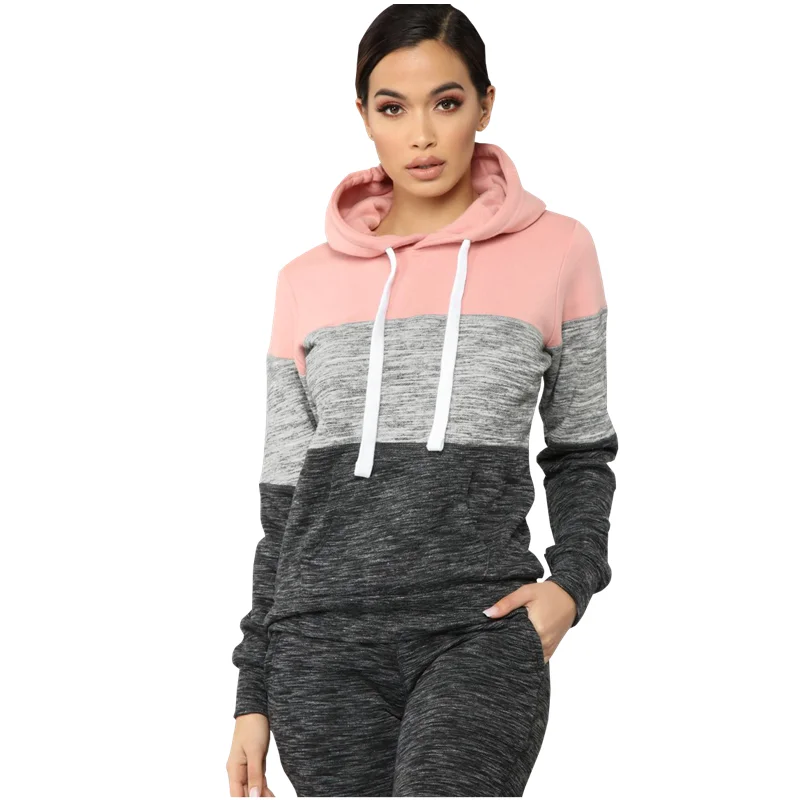 Women Sweetshirts Patchwork 2021 Autumn Winter Casual Oversized Female Hoodies Ladies Streetwear Top Hooded Clothes Aesthetic