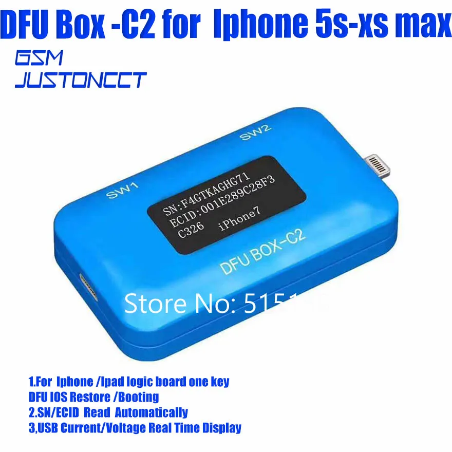 Плата JC DFU BOX C2 для iphone 5s xs max восстановление запуска IOS мгновенно SN/ECID/Информация о