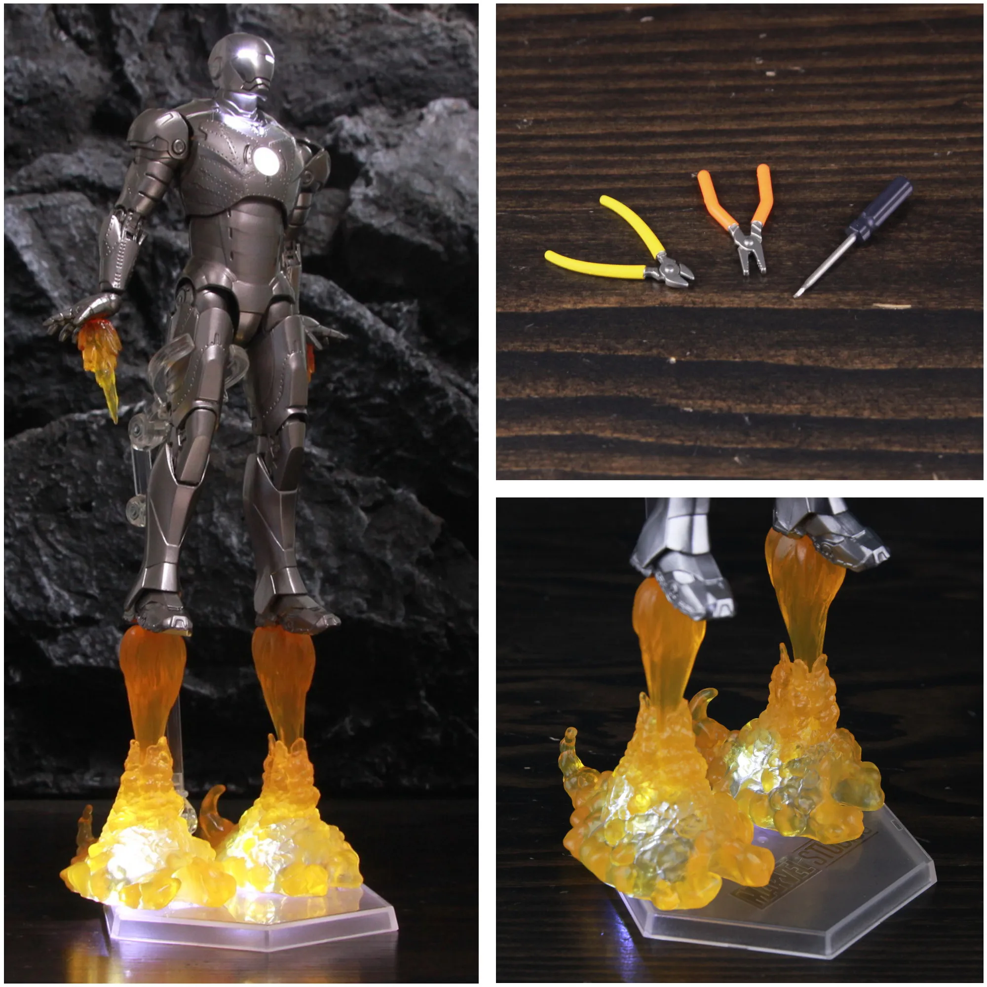 Классическая фигурка со светодиодсветильник кой Marvel Железный человек MK2 Mark II 7