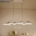 Omicron современный Led белый подвесной светильник черный металлический корпус минимализм длинная полоса лампа украшение подвесные светильники для Кабинета