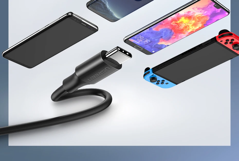 Ugreen 60 Вт USB C к usb type-C кабель для huawei mate 20 PD QC 4,0 Быстрая зарядка кабель для передачи данных для Macbook samsung S9 Plus USB C кабель