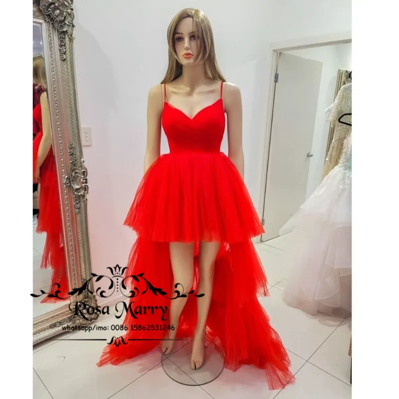 

Женское платье для выпускного вечера, красное платье трапециевидной формы из фатина с оборками в несколько рядов, официальная одежда для ве...