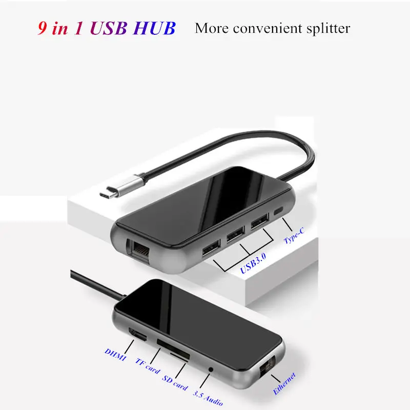 Компьютерный адаптер несколько мундфулов USB3.0 и HDMI RJ45 Ethernet PD зарядка SD TF кардридер