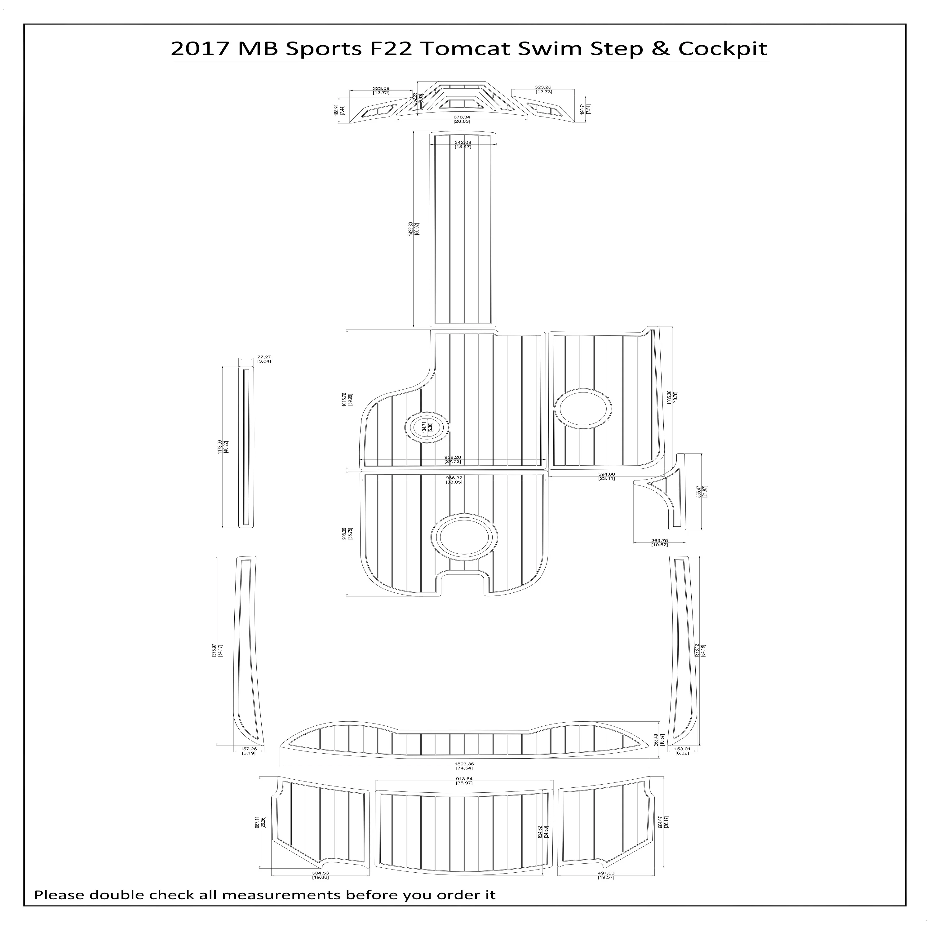2017 MB Sports F22 Tomcat плавательный шаг кабина лодка EVA пенопластовый Тиковый напольный
