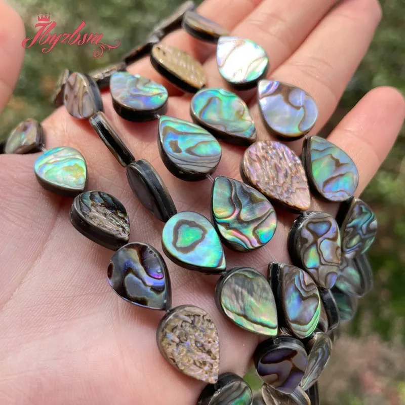

Drop Multicolor Abalone Shell Spacer Beads Loose Natural Stone for Women Men DIY Charms Necklace Bracelet Jewelry Making 15"