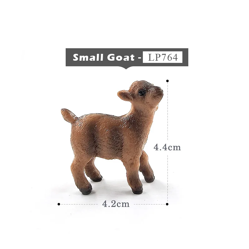 Small Goat Маленькая свинка кошка волк, собаки, кролика, козлиная, Овечья утка гусь изображающие пятачка фигурка игрушки с фермерской тематикой пластик животных модель подарок на Рождество для детей - Цвет: Small Goat