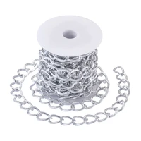 5mset aluminium twisted curb chains unwelded metal chains for jewelry making necklace bracelet materials 20x15x1 8mm