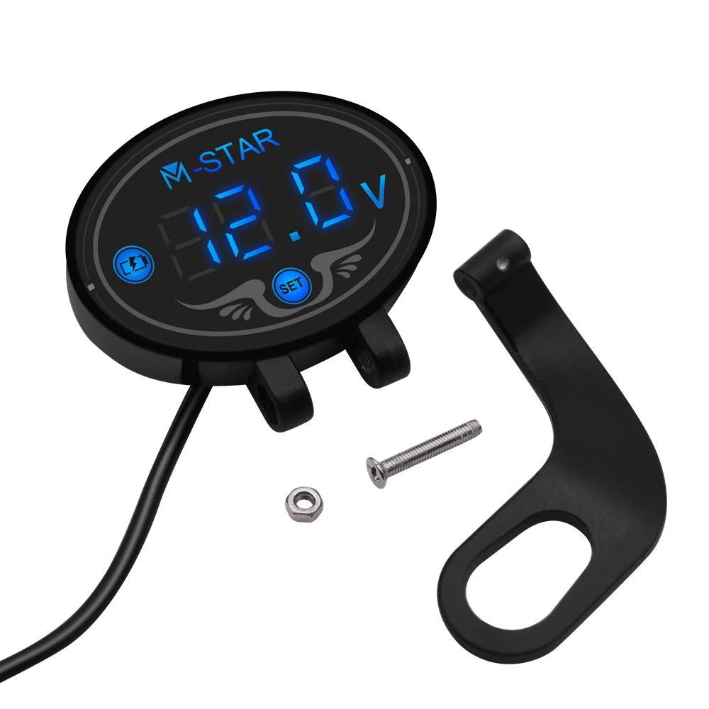 Водонепроницаемый цифровой вольтметр для мотоцикла Тестер светодиодный дисплей