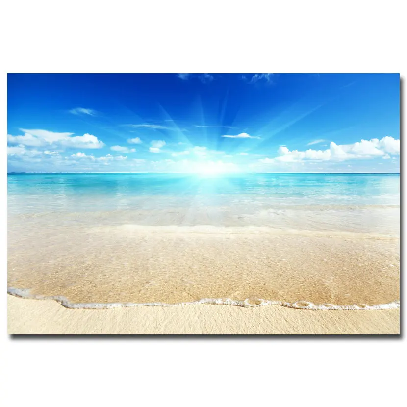 Закат-тропический пляж морские волны Искусство Холст плакат печать живопись