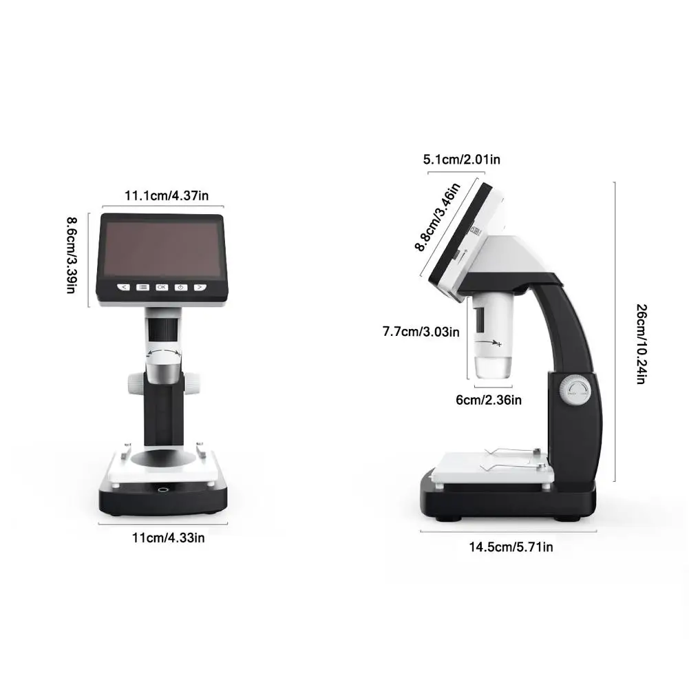 1000X 4.3 Inches HD 1080P LCD Digital Microscope Portable Desktop Electronic Endoscope Magnifier Support 10 Languages | Инструменты